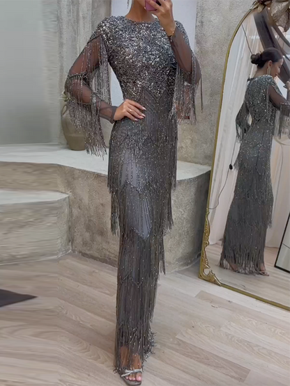 Vestido De Malla Con Lentejuelas