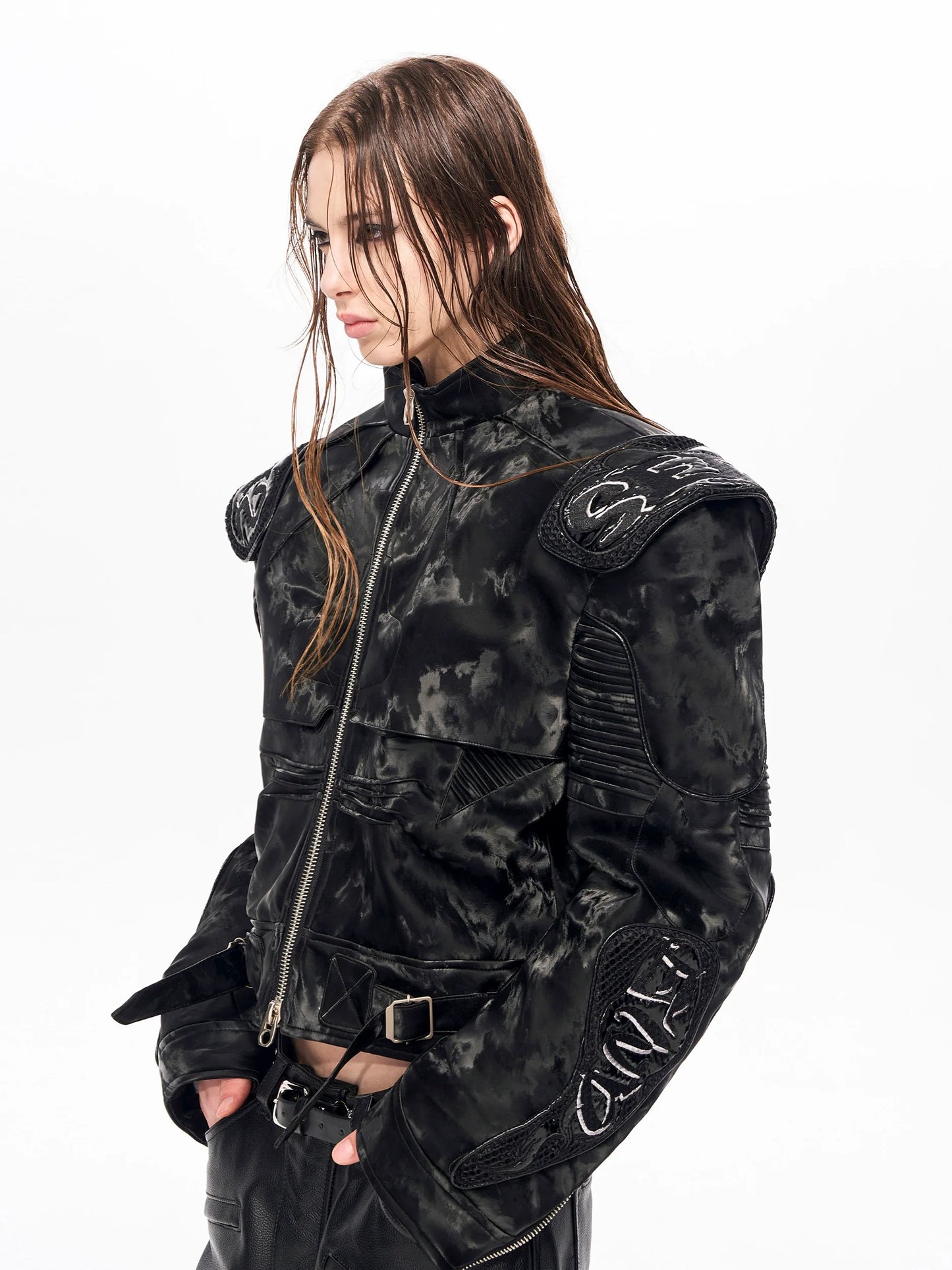 Chaqueta Estilo Grunge Motociclista